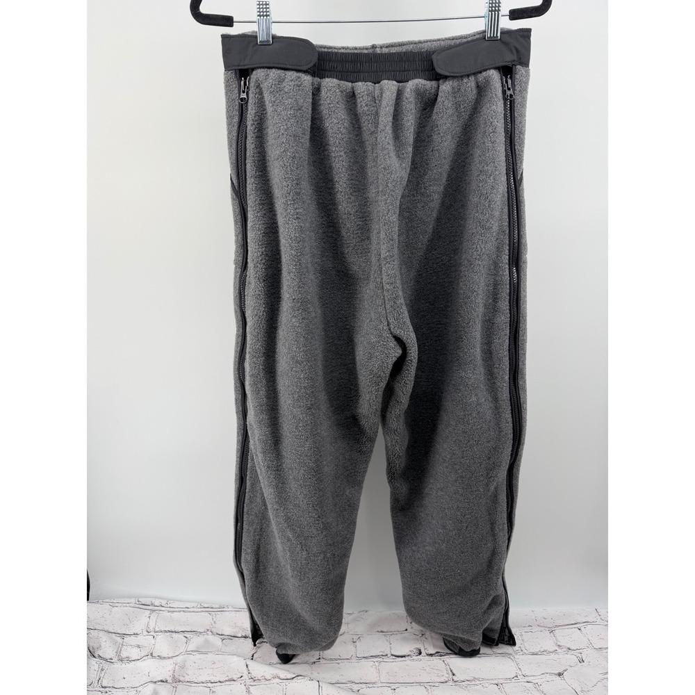 Vintage LL‎ Bean Gray Fleece Pants Full Side Zip Women's Size L Made in USA - Picture 2 of 7